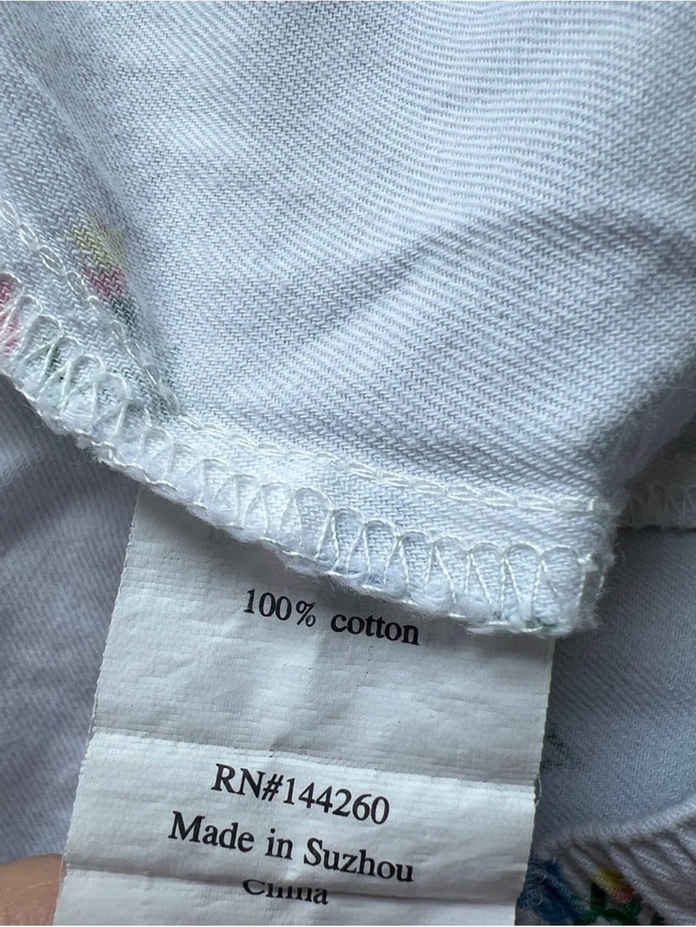 Great condition White Floral Pajama Set with Pink Trim - Picture 9 of 14